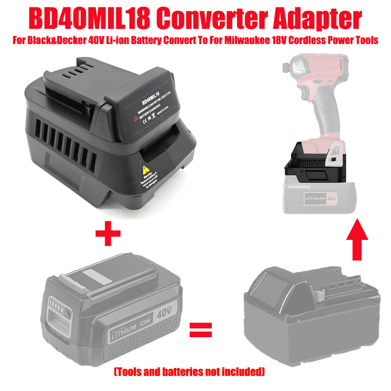 Black+Decker Tool Cordless - Adattatore per batterie Black&Decker 40V BD40MIL18