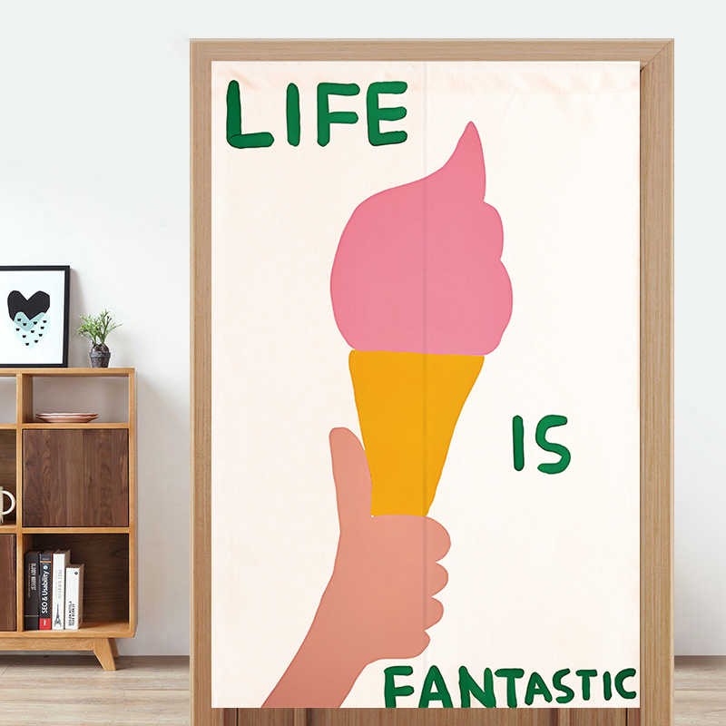 Commercial Printing Rates - Tenda Noren VIKAMA con Cuori Disegnati