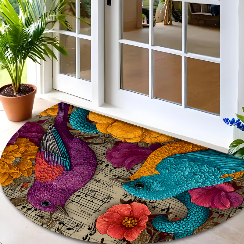Commercial Printing And Graphics - Tappeto rotondo con stampa artistica floreale