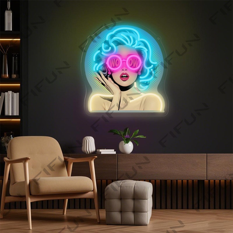 Insegna al Neon WOW Curl Girl, - Commercial Printing Services recensione e prezzo
